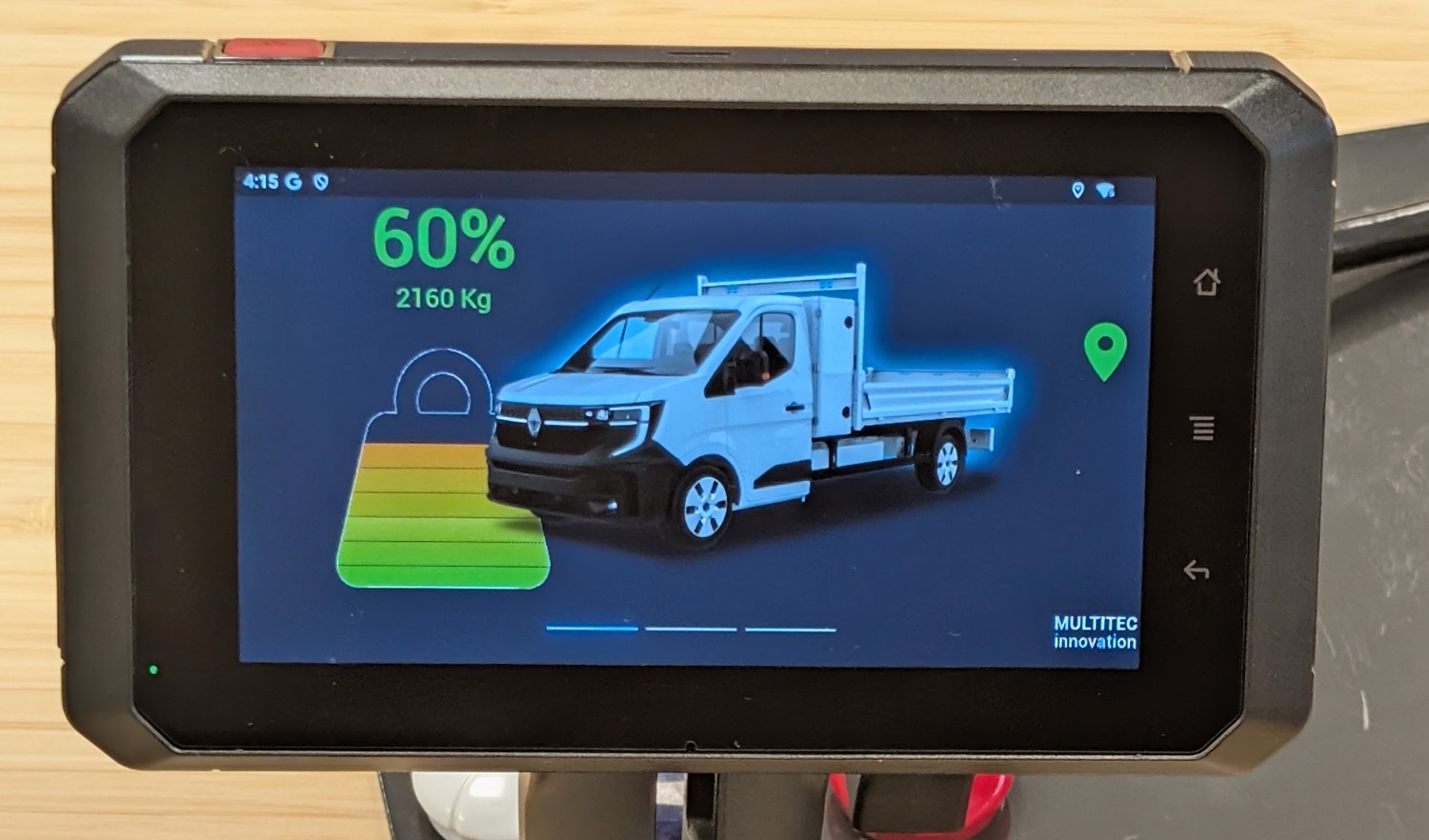 Écran Multitec Innovation à l'avant du véhicule